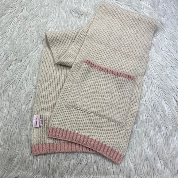Juicy Couture Accessories - Juicy Couture Beige Scarf With Pink Trim and Pockets